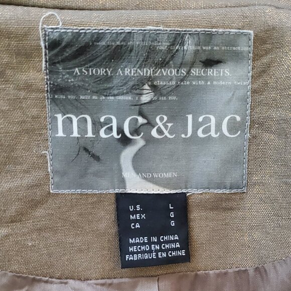 Mac & Jac Gold Metallic Ruffled Sleeve Blazer Jacket SZ L - Picture 4 of 10